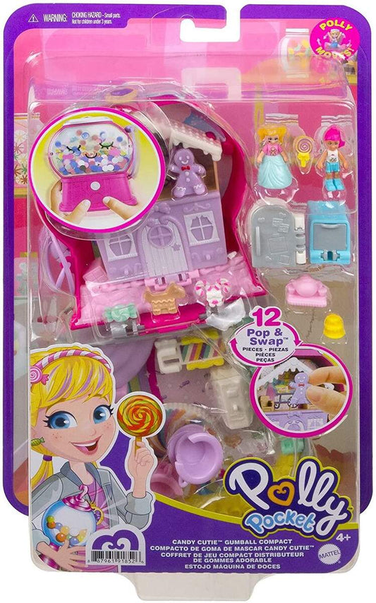 Mattel Polly Pocket Kaugummiautomat Schatulle mit 2 Puppen und 5 Überraschungen