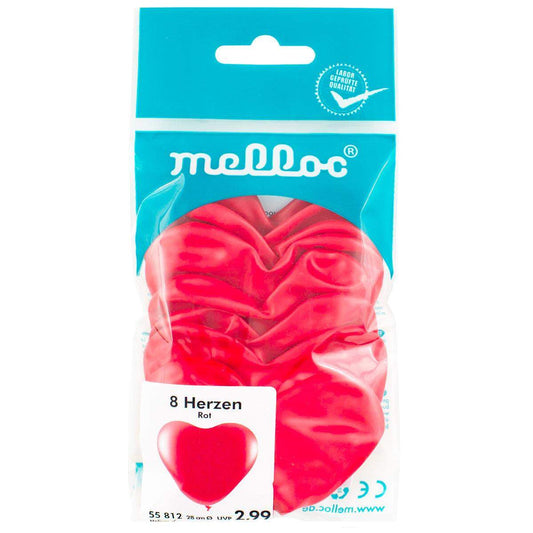 Melloc 8 Ballons Herzen Rot