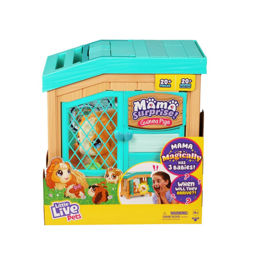 moose Toys Little Live Pets – Mama Surprise | Mama-Meerschweinchen mit Stall und 3 Überraschungsbabys
