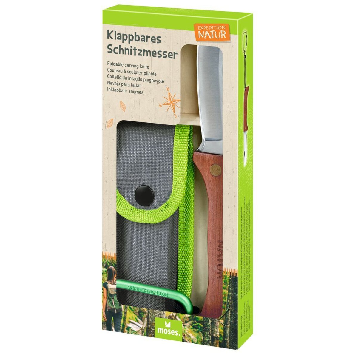 moses. Expedition Natur Klappbares Schnitzmesser mit Holzgriff