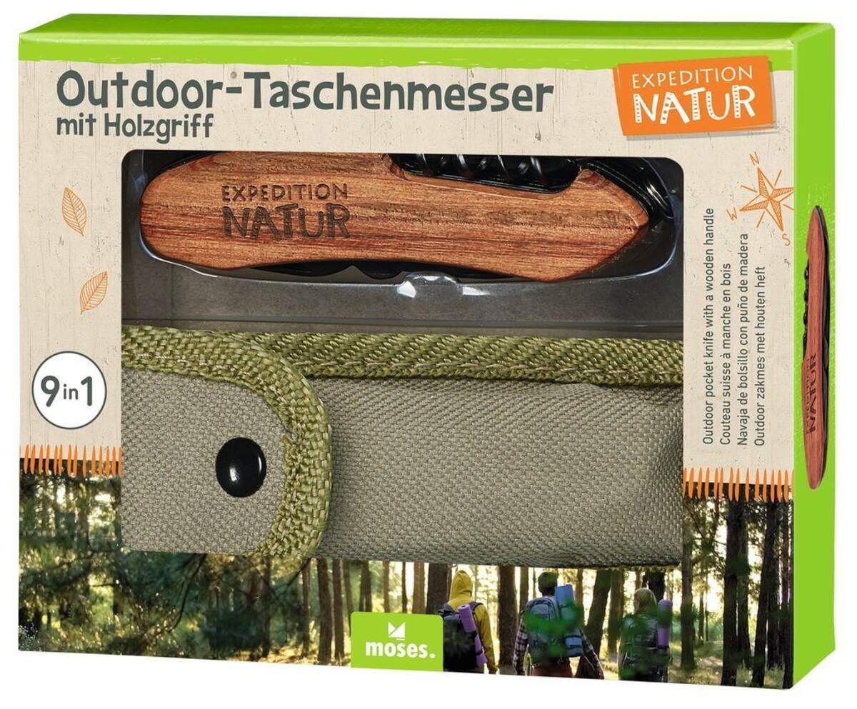 moses. Expedition Natur Outdoor-Taschenmesser mit Holzgriff