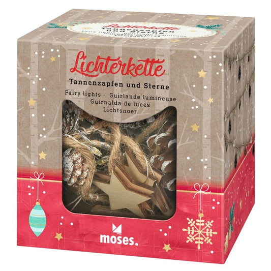 moses. Lichterkette Tannenzapfen und Sterne