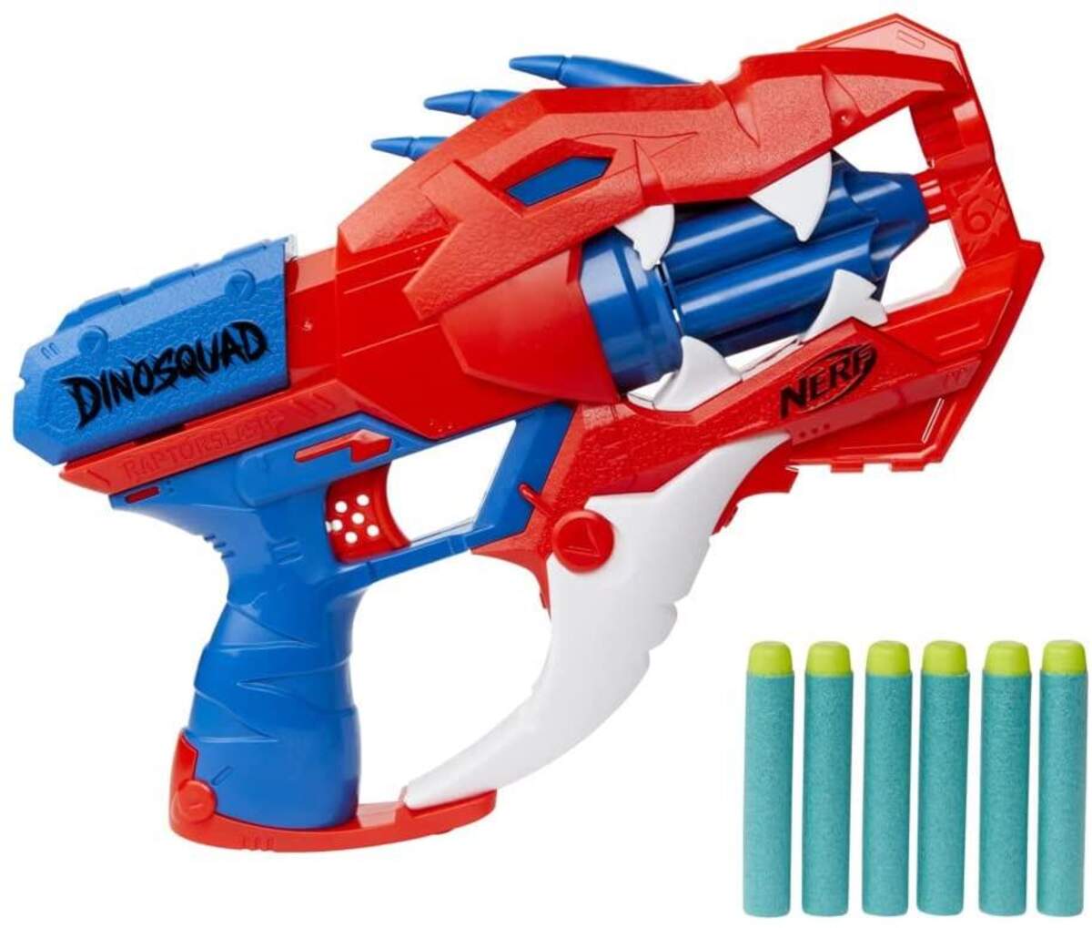 Nerf DinoSquad Raptor-Slash Blaster, 6-Dart Rotationstrommel