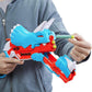 Nerf DinoSquad Tricera-Blast Dart-Blaster, aufklappbarer 3-Dart Lauf, 12 Nerf Darts