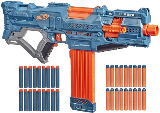 Nerf Elite 2.0 Turbine CS-18 motorisierter Blaster, 36 Nerf Darts, 18-Dart Clip-Magazin, Tactical Rails