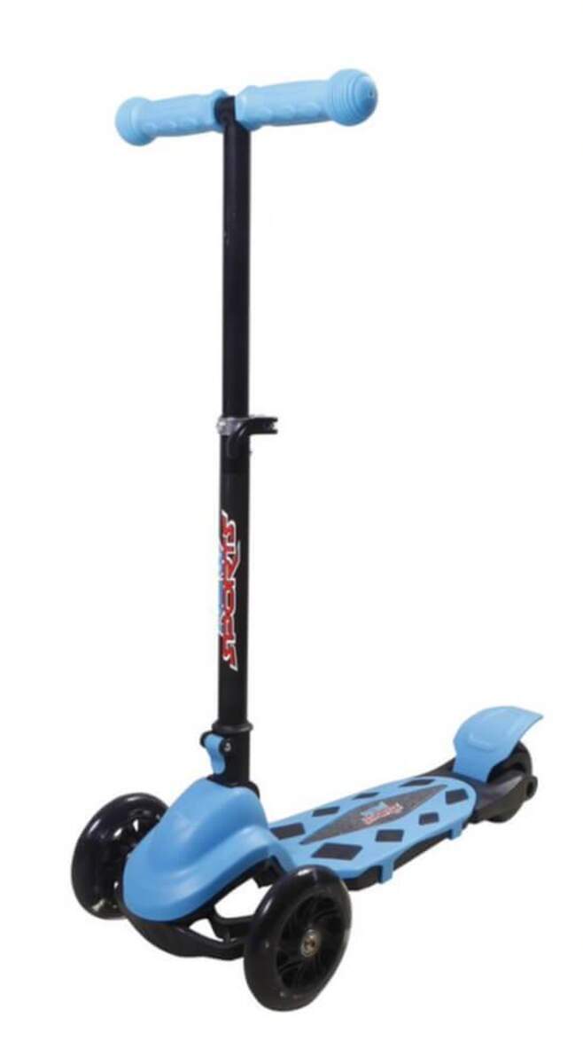 New Sports 3-Wheel Scooter Blau, klappbar, 110 mm