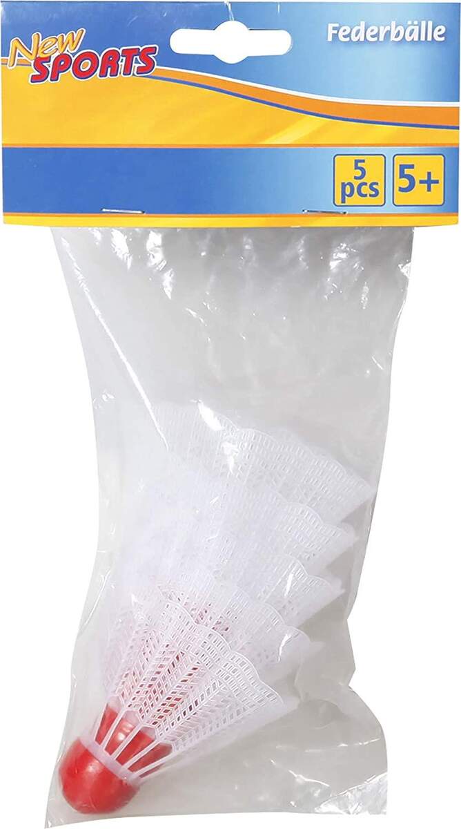 New Sports Federbälle, weiß, 5 Stück