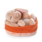 NICI Kuscheltier Hase karamell 12cm schlafend im Körbchen
