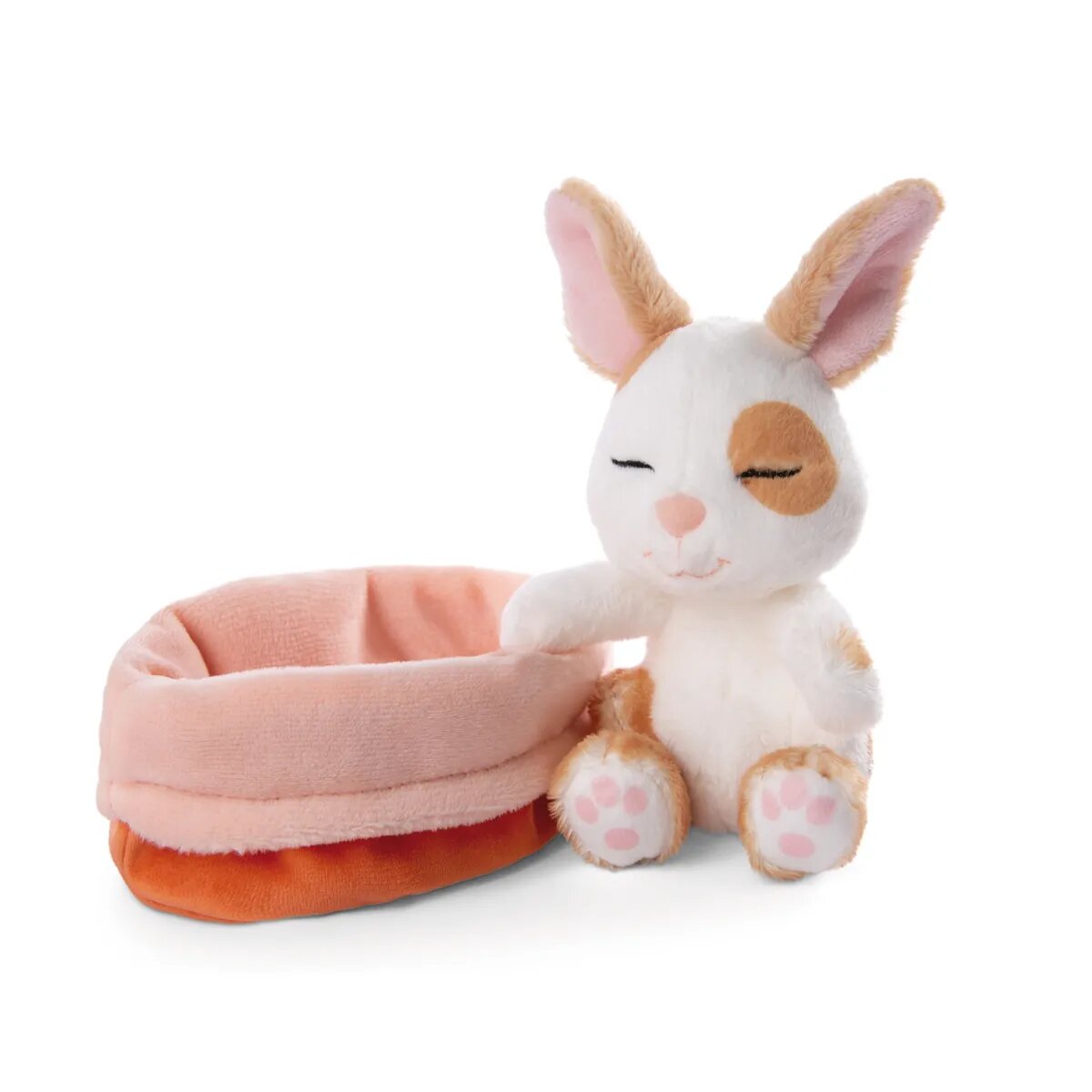 NICI Kuscheltier Hase karamell gepunktet 12cm schlafend