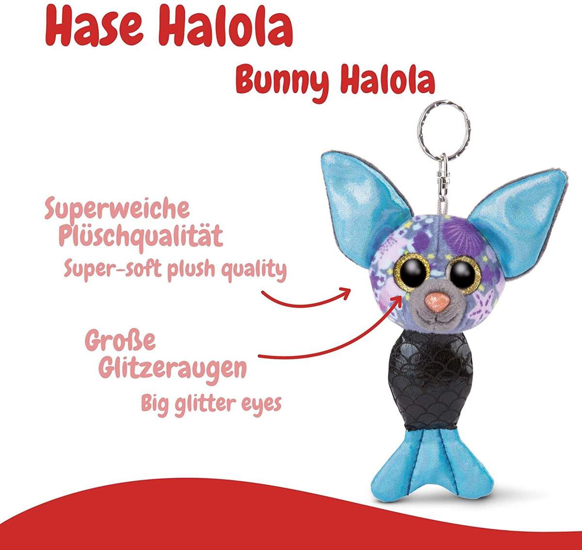 NICI Schlüsselanhänger Fledermaus mit Flosse, 12 cm