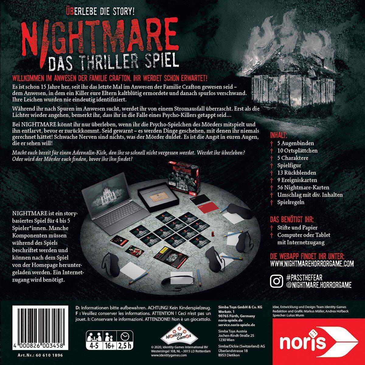Noris Nightmare Das Thriller Spiel