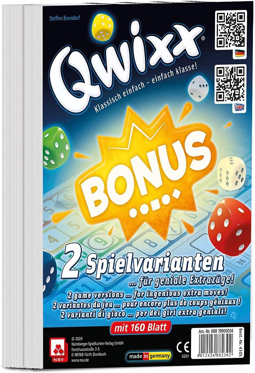 Nürnberger Spielkarten QWIXX – BONUS – Zusatzblöcke (2er)