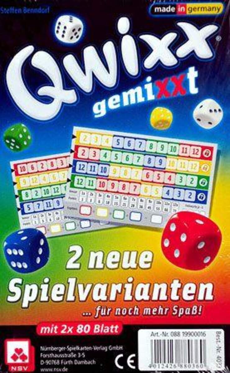 Nürnberger Spielkarten Qwixx - gemixxt - Ersatzblöcke (2er)