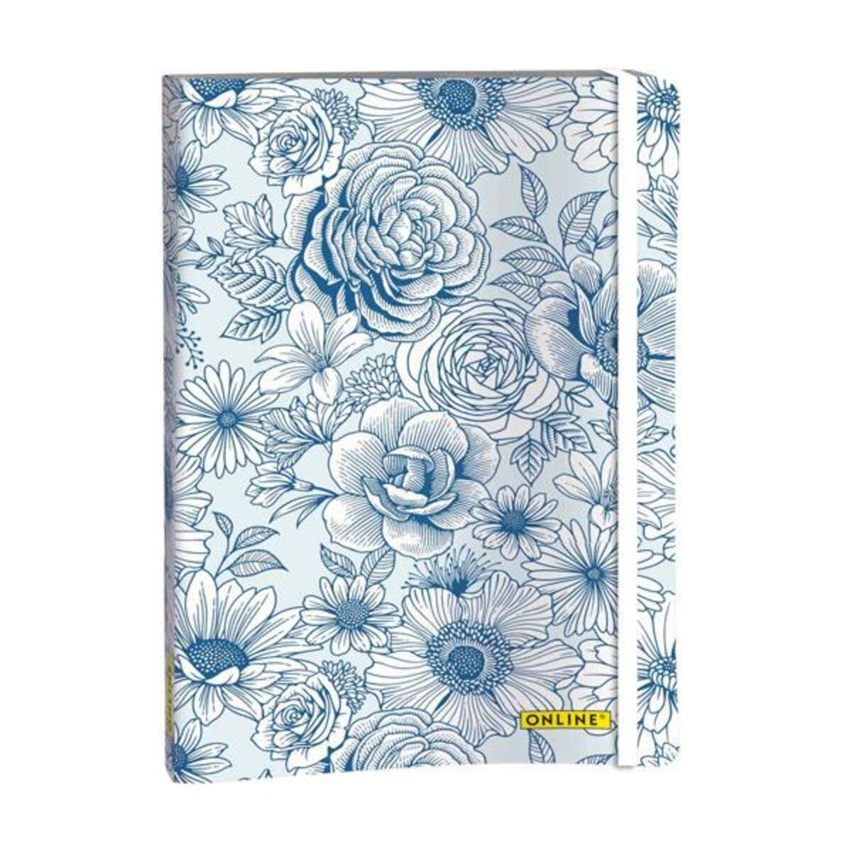 ONLINE Bullet Journal A5 Blue Flowers 72 Blatt dotted