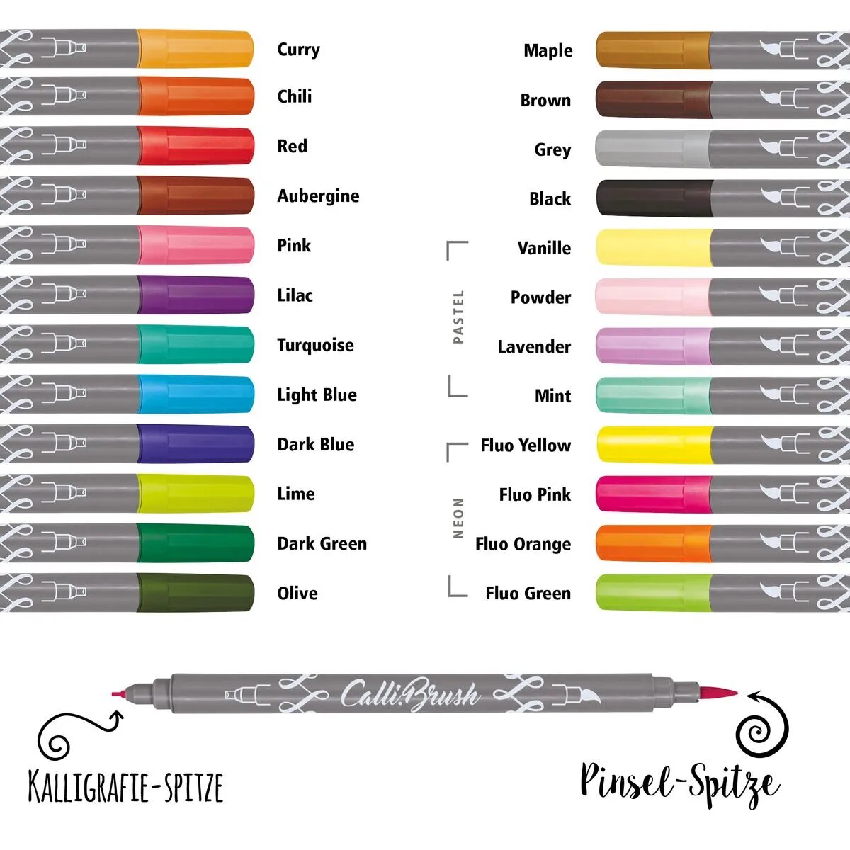 ONLINE Calli.Brush - Brush Pen Set mit 24 Farben