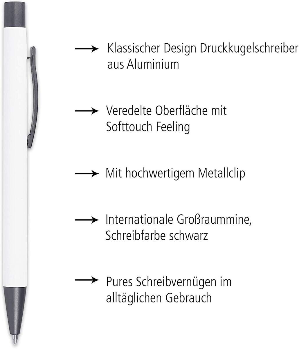 ONLINE Kugelschreiber Soft Metal, Pure White mit Softtouch Feeling