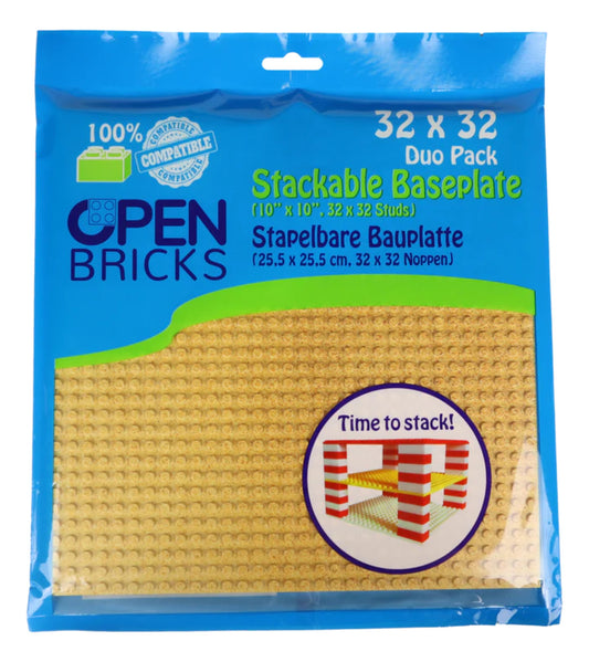 Open Bricks Baseplate 32x32 desert sand [Duo Pack]