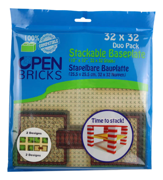 Open Bricks Baseplate 32x32 farm crossing [Duo Pack]