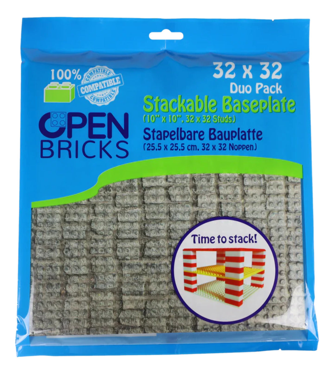 Open Bricks Baseplate 32x32 pavement [Duo Pack]