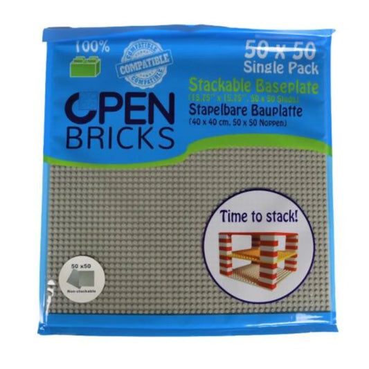 Open Bricks Baseplate 50x50 grau Single Pack