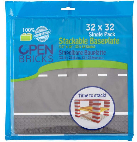 Open Bricks Straßenplatte 32x32 Gerade grey 1