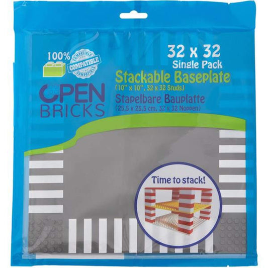 Open Bricks Straßenplatte 32x32 Kreuzung grey 1