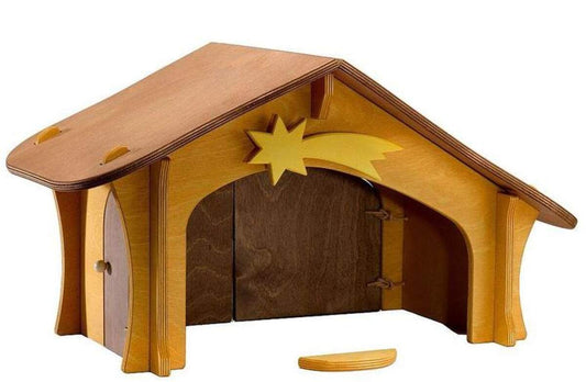 Ostheimer Krippenstall mit Stern + Vogelbrett