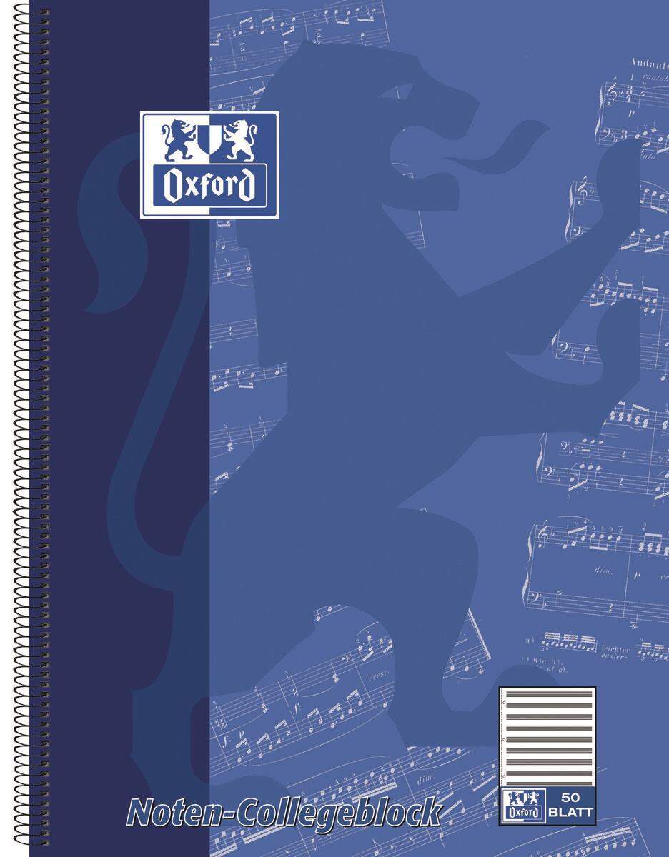 Oxford Noten-Collegeblock A4, Lineatur 14, 50 Blatt
