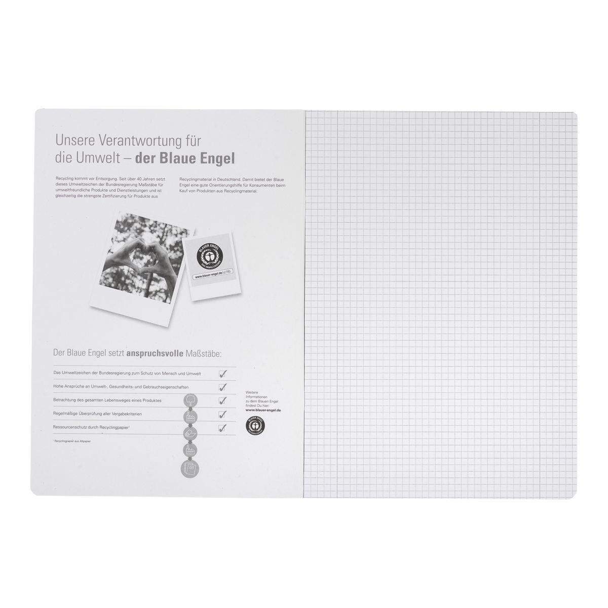 Oxford Recycling Schulheft A4, 16 Blatt, Lineatur 28 (kariert mit Rand links und rechts), 90 g/m²