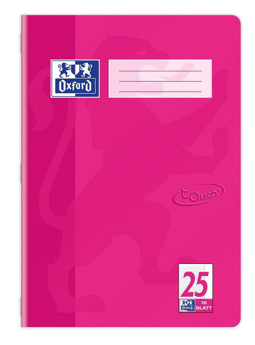 Oxford Schulheft Touch Lineatur 25 A4 liniert, 16 Blatt Pink
