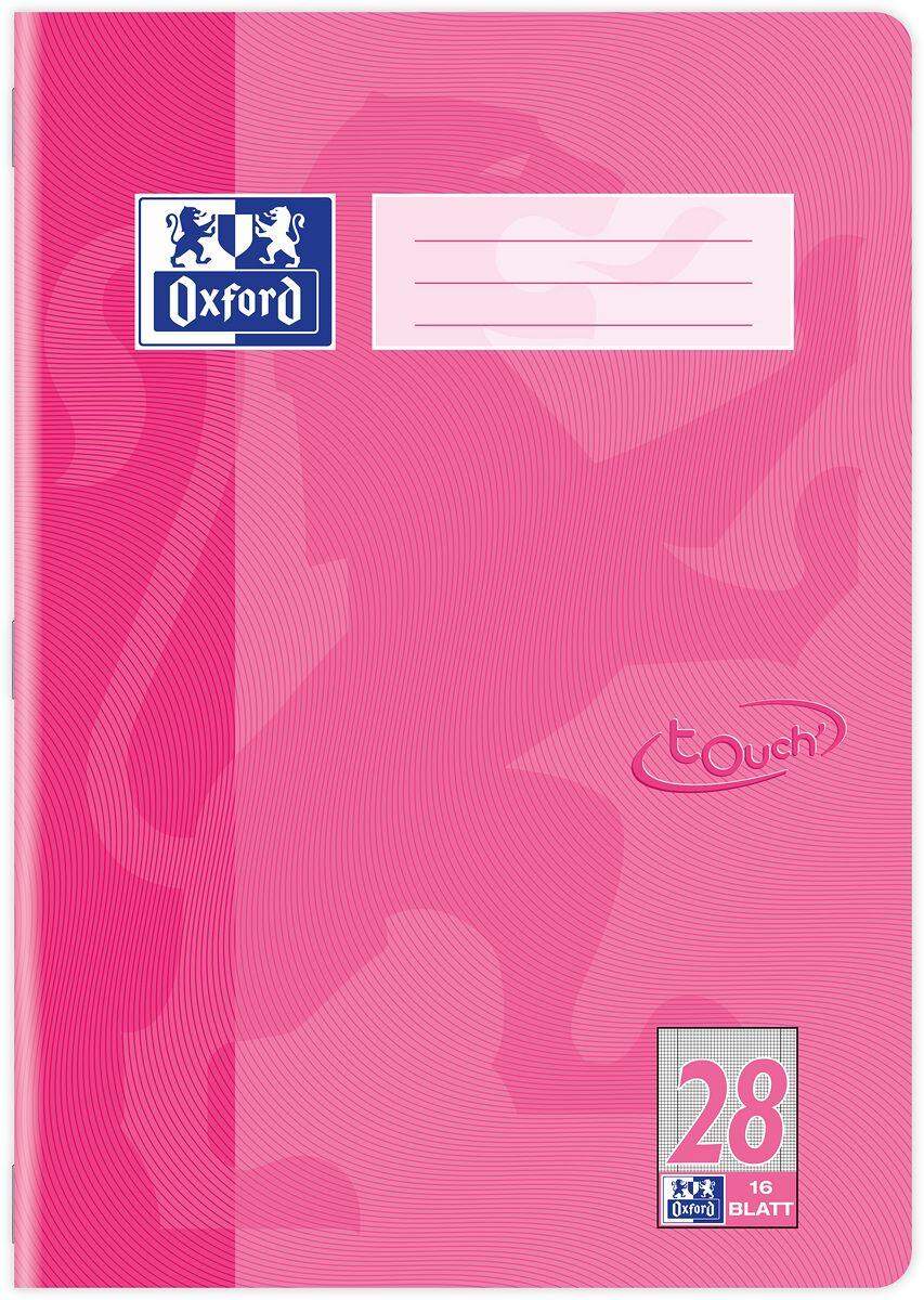 Oxford Schulheft Touch Lineatur 28 A4 kar., 16 Blatt Rosa