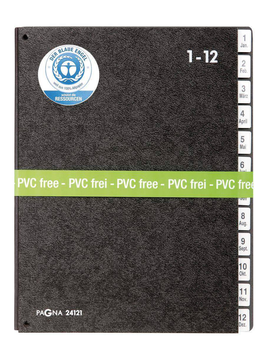 Pagna Pultordner Jan-Dez, schwarz,12tlg.