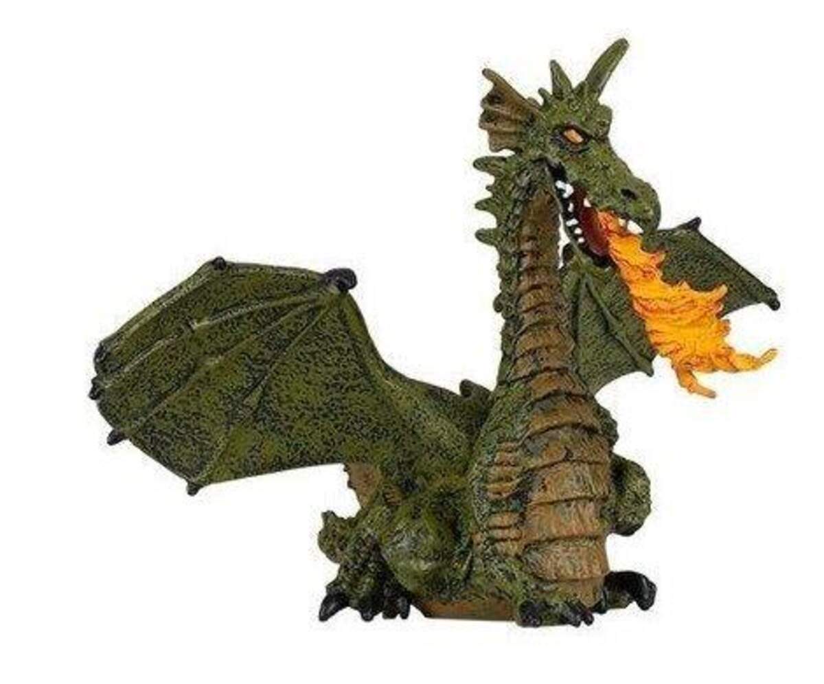 Papo 39025 Feuerspeiender Drache mit Flügeln, grün
