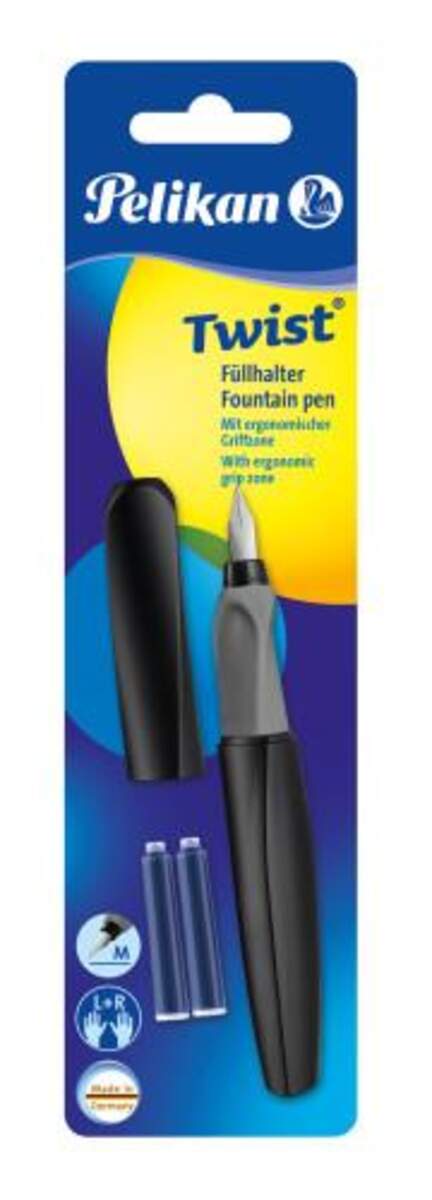 Pelikan Twist® Füller Feder M, Black, universell für Rechts- und Linkshänder