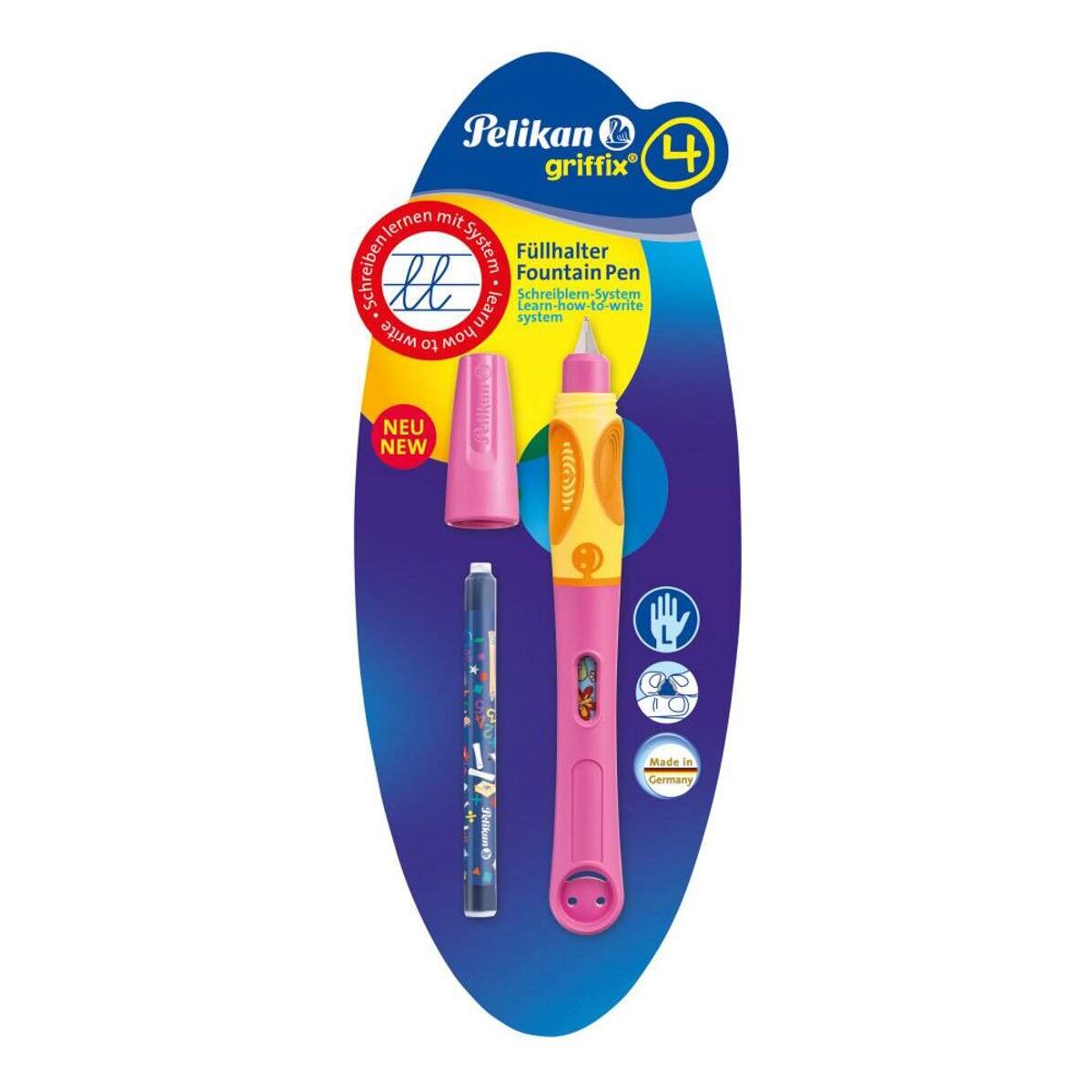 Pelikan griffix® 4 Füllhalter, berry pink, links