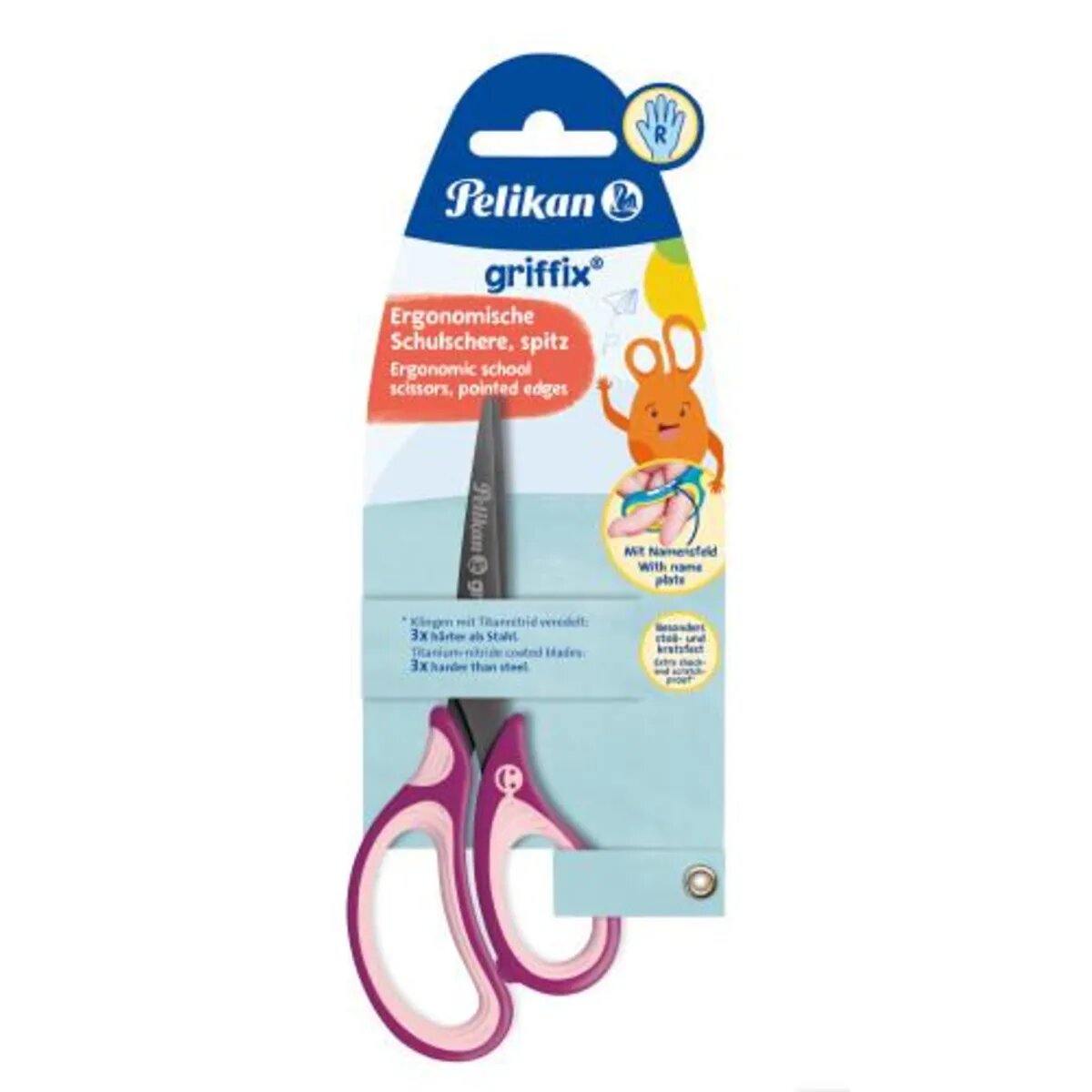 Pelikan griffix® Schulschere spitz für Rechtshänder, SweetBerry