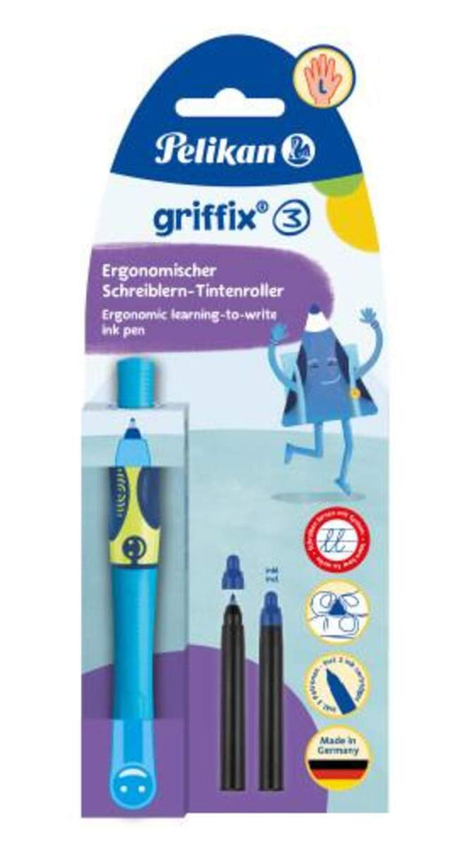 Pelikan griffix® Tintenschreiber für Linkshänder, Neon Fresh Blue