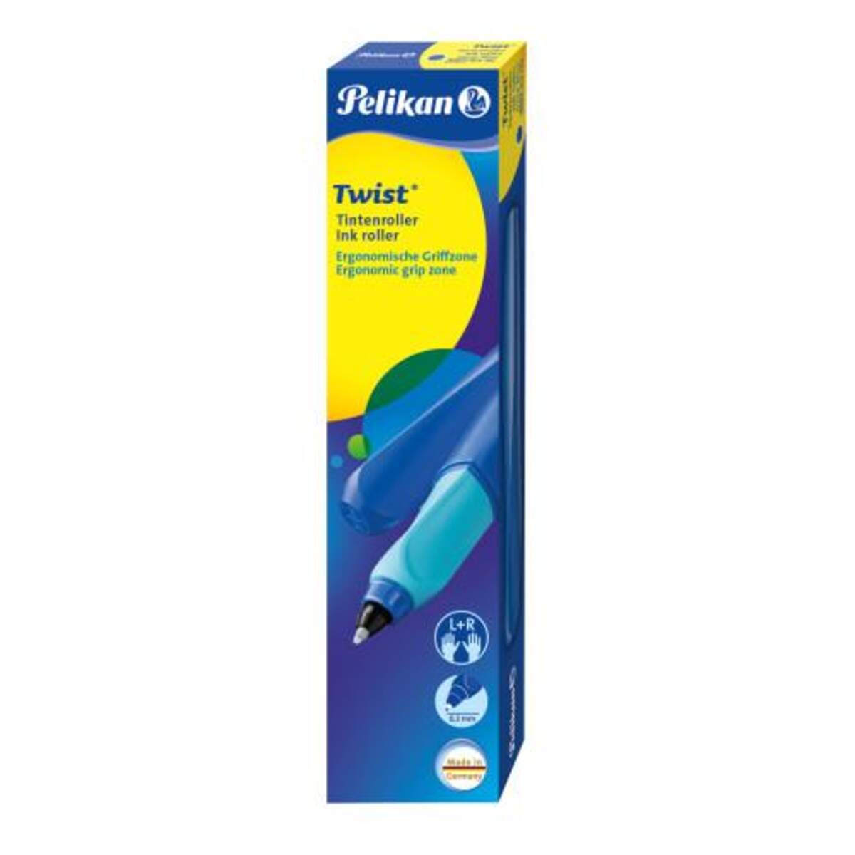 Pelikan Tintenroller Twist Blau/Blau, universell für Rechts- und Linkshänder