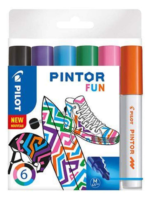 Pilot PINTOR 6er Set FUN Kreativmarker Medium Farblich sortiert