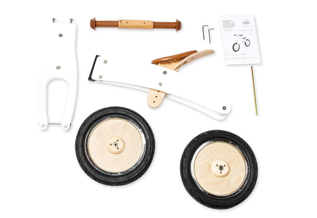 Pinolino Laufrad Johann, Holzlaufrad, weiß lackiert