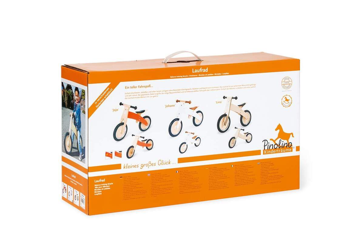 Pinolino Laufrad Johann, Holzlaufrad, weiß lackiert