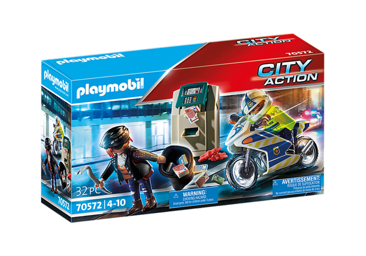 PLAYMOBIL® 70572 Polizei-Motorrad: Verfolgung des Geldräubers