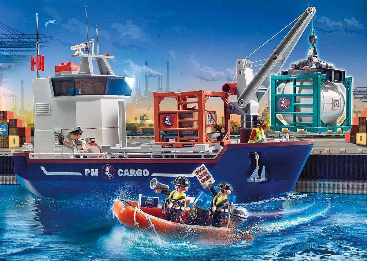 PLAYMOBIL® 70769 City Action Großes Containerschiff mit Zollboot