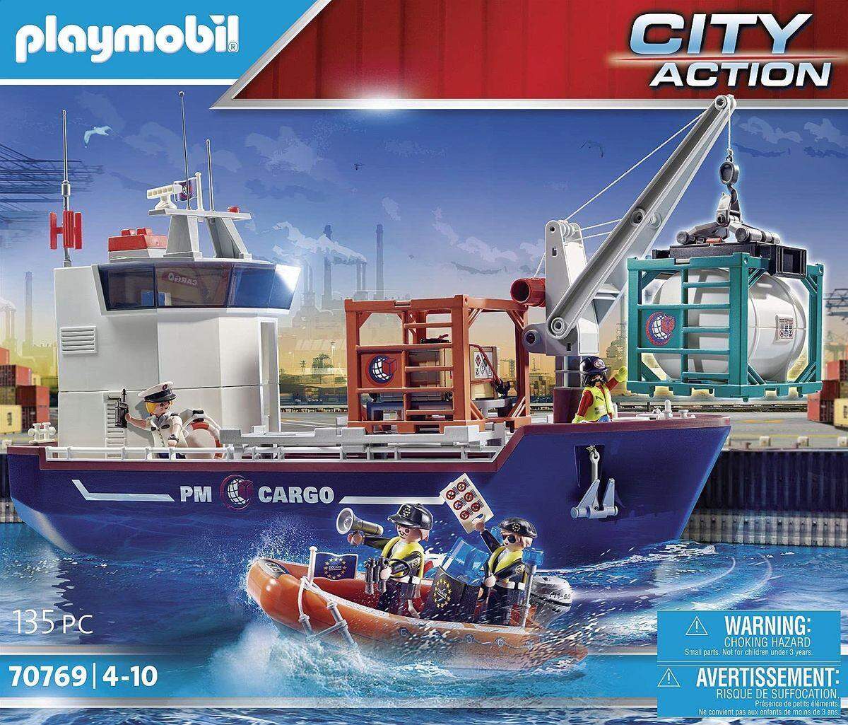 PLAYMOBIL® 70769 City Action Großes Containerschiff mit Zollboot