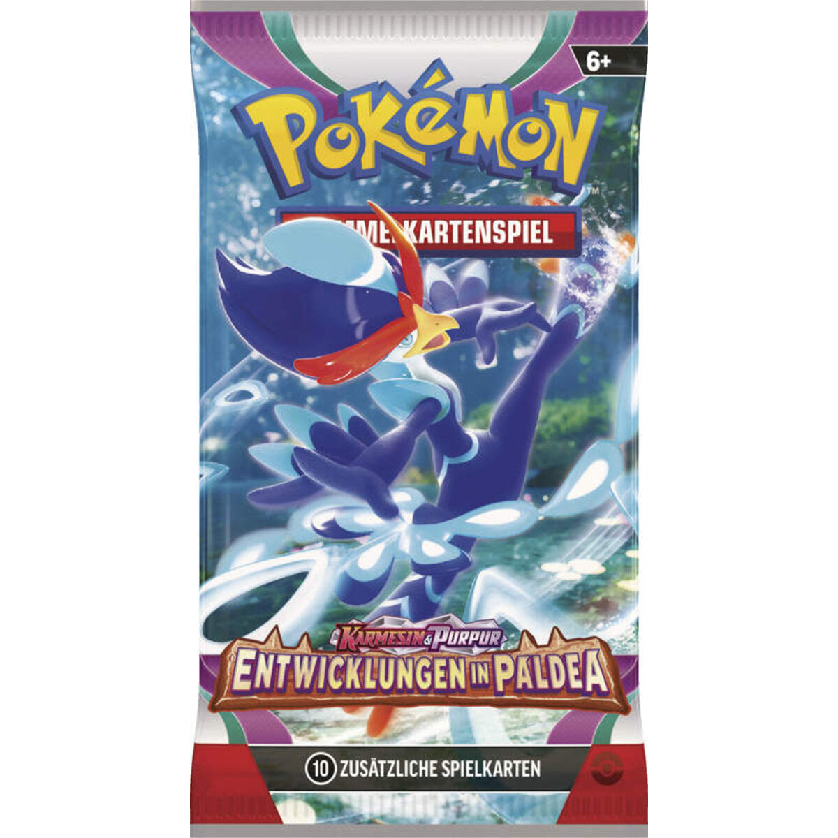 Pokemon Booster Karmesin & Purpur – Entwicklungen in Paldea, 1 Booster, sortiertes Design