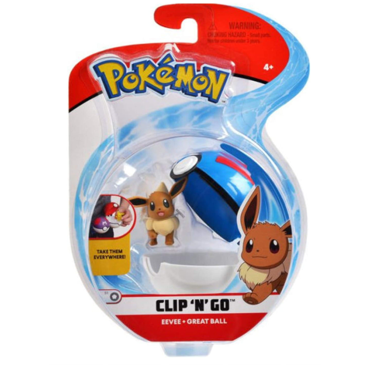 Pokemon Clip 'N' Go Poké Ball, 1 Stück, 6-fach sortiert