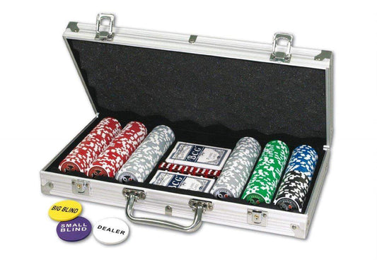 Pokerkoffer mit 300 mit Laser-Chips, Chipgewicht: 11,5g