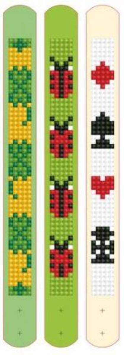 Pracht Diamond Dotzies Armbänder Set Glückssymbole, 3 glitzernde Armbänder zum Selbstgestalten