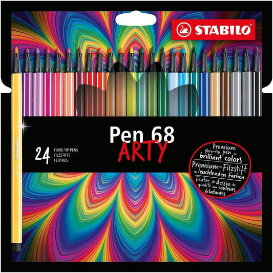 Premium-Filzstift - STABILO Pen 68 - ARTY - 24er Pack - mit 24 verschiedenen Farben