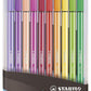 Premium-Filzstift - STABILO Pen 68 ColorParade - 20er Tischset in anthrazit/hellblau - mit 20 verschiedenen Farben